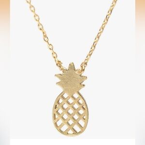 Pineapple Pendant Necklace Brushed Metal